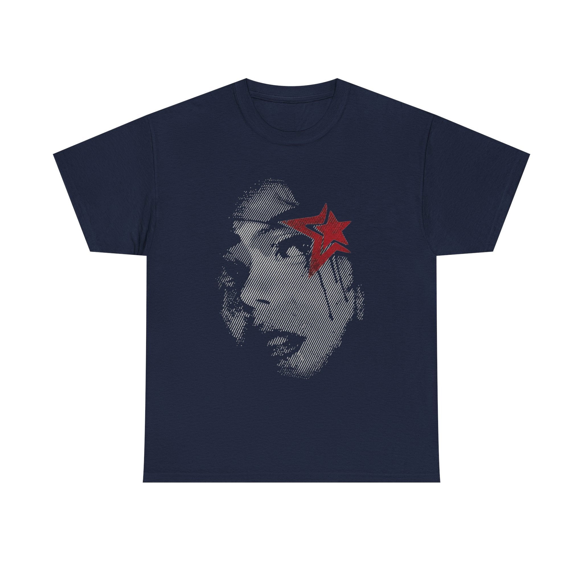 Y2K Streetwear Graphic Tee – Dark Star Halftone Portrait