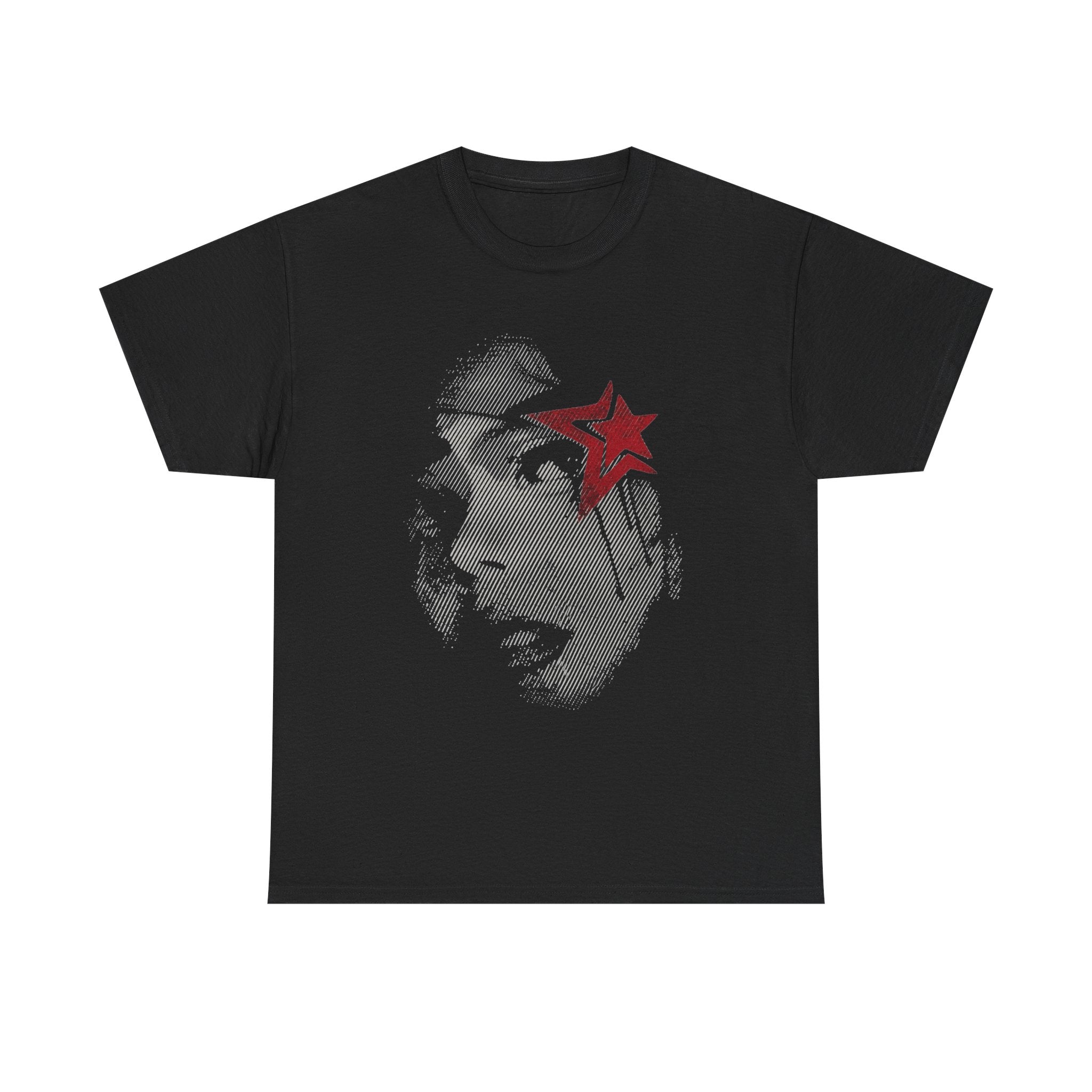 Y2K Streetwear Graphic Tee – Dark Star Halftone Portrait