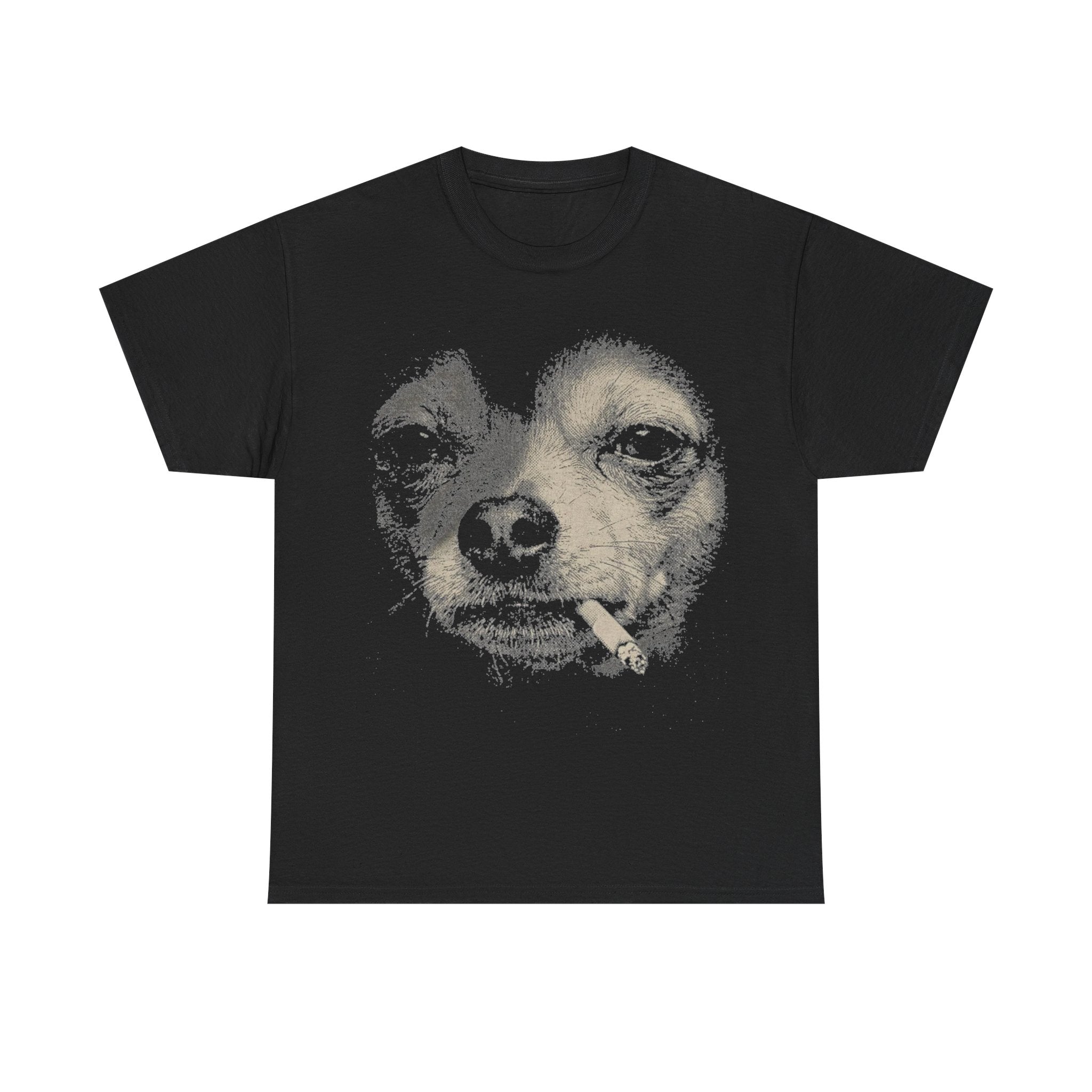 Funny Dog Smocking Graphic T-Shirt Vintage Meme Dog Shirt Retro Humor Streetwear Graphic Tee
